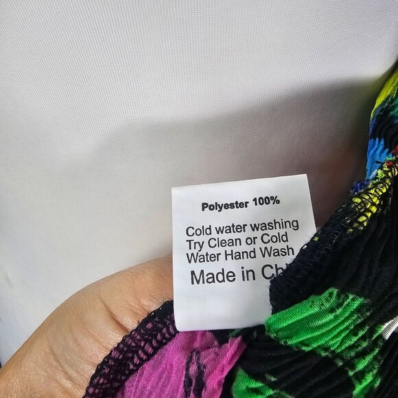 Rossi Roma Crinkle Floral Colorful Jacket/Blouse S Abstract Artsy Vibrant Topper - Picture 3 of 12